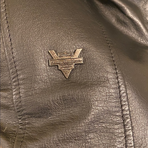Harley Davidson Black Leather Jacket 50 Year Anniversary Small - Picture 6 of 10
